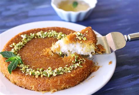 vegan kunafa knafeh kanafeh kanafa arabic mediterranean dessert sweet ...