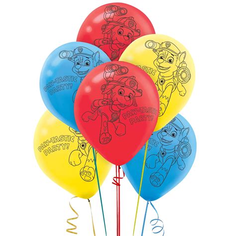 Paw Patrol Printed Latex Balloons (6) - Walmart.com - Walmart.com