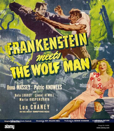 Frankenstein Meets the Wolf Man 007 - Movie Poster Stock Photo - Alamy