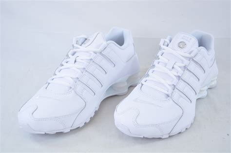 All Leather All White Nike Shox