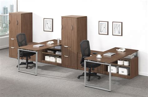 2 Person L Shaped Desk with Storage