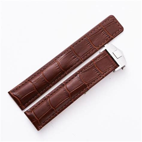 19mm Brown Leather Watch Band Strap Replacement For Tag Heuer Carrera ...