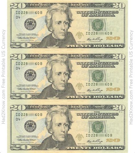 Fake 100 Dollar Bill Printable Actual Size