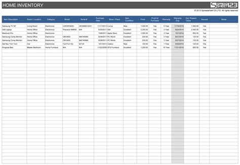 Inventory Spreadsheet Template For Excel - Riset