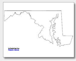 Printable Maryland Maps | State Outline, County, Cities