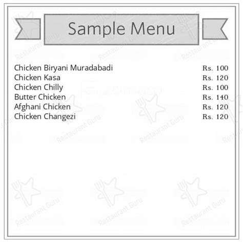 Menu at Bismillah Biryani Zone, Jatni