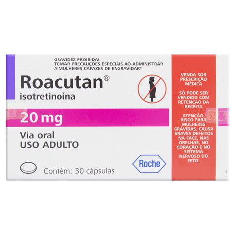 Roacutan - Isotretinoína - Roche - 30 comprimidos - 20mg - Farmácia ...