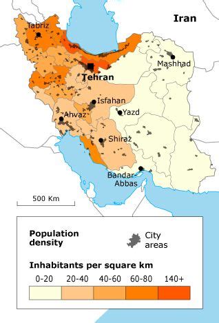 Map of Iran showing the Population Density | Cartography map, Map, Iran