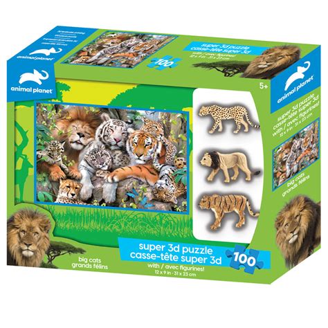 Animal Planet: Big Cats - 100 Piece 3D Puzzle with 3 Figures | Toys R ...