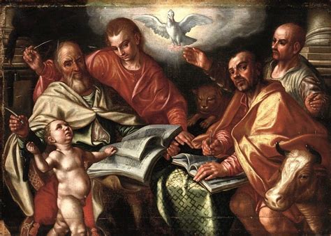 The Four Evangelists Writing the Gospels Painting | Pieter Aertsen Oil Paintings