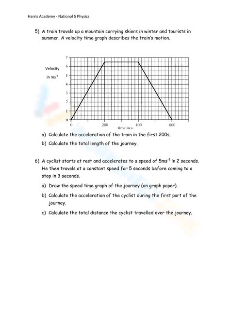 Free Velocity-time Graph Worksheet with Answers PDF