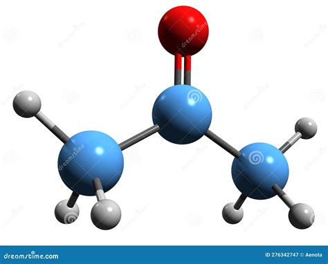 Acetone Molecular Structure, Ketone, Ball And Stick 3d Model, Structural Chemical Formula With ...