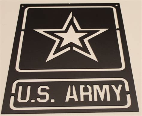 Army Sign Metal Wall Art Home Decor Flat Black | Metal wall art, Metal walls, Metal working projects