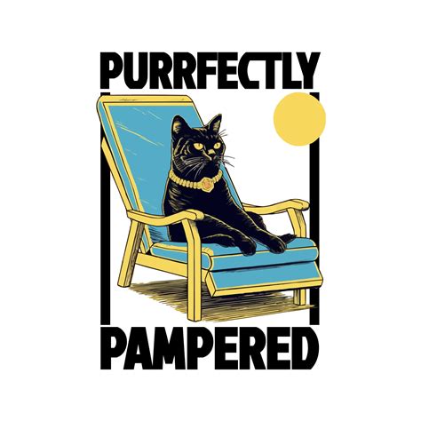 Cat sunbathing on a beach chair design t-shirt design | tshirtdesigns.com