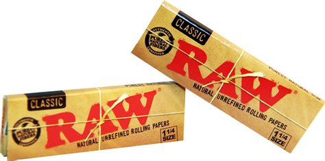 Raw Classic 1 1/4 Natural Unrefiend Rolling Papers 24 Packs/Box