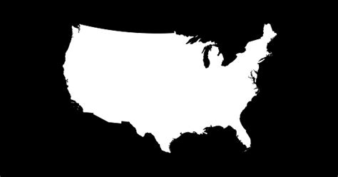 United States Of America Map Silhouette Isolated On Black Background 3d ...