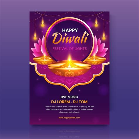 Premium Vector | Diwali festival celebration vertical poster template