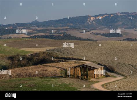 Volterra from Lajatico, Tuscany, Italy Stock Photo - Alamy