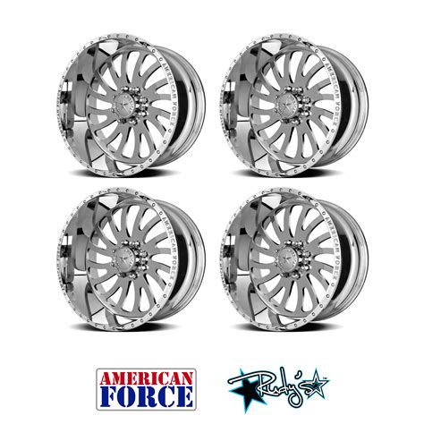 (4) 20x10 American Force Polished SS8 Octane Wheels For Chevy GMC Ford Dodge | eBay