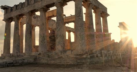 Temple Of Aphaia Afea - On Aegina Island Of Stock Footage SBV-313407348 - Storyblocks