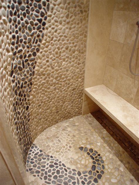 River Rock Shower - Traditional - Bathroom - boston - by Lauren Milligan Design