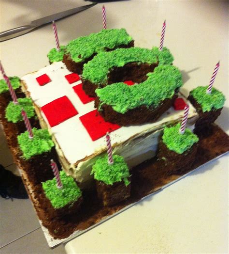 madnsneaky built: Minecraft 'cake block' birthday cake