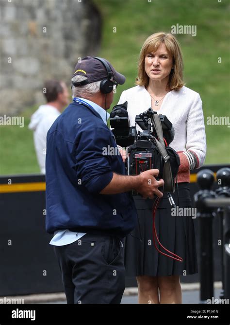 Fiona Bruce records a piece for the BBC's Royal Wedding coverage outside Windsor Castle ...