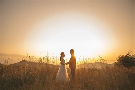 HD wallpaper: Wedding Sunset, people, marriage, married, two people, love, togetherness ...