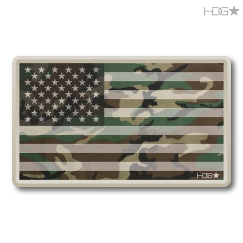 US Flag Woodland Camo Decal | HDG Tactical