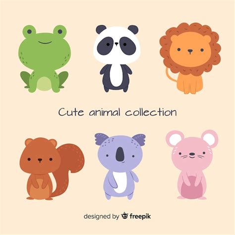 Free Vector | Collection of cute animals in flat design