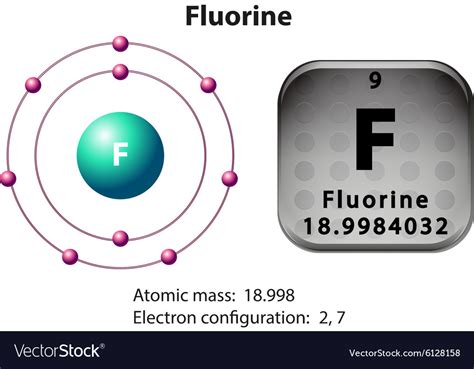 Symbol And Electron Diagram For Fluorine Vector Image | My XXX Hot Girl