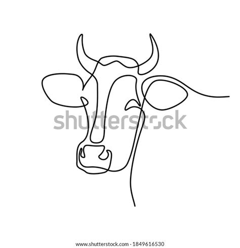 Cow Head Continuous Line Art Drawing Stock Vector (Royalty Free) 1849616530 | Shutterstock