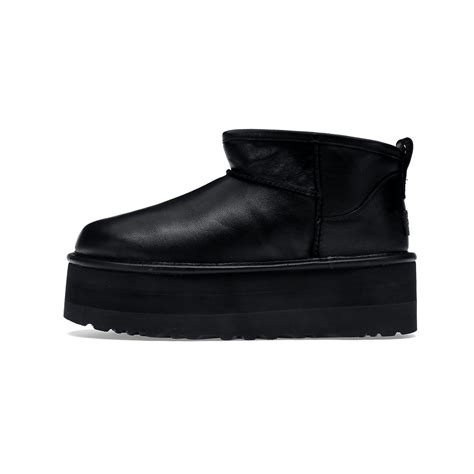 UGG Classic Ultra Mini Platform Black Leather (W)UGG Classic Ultra Mini ...