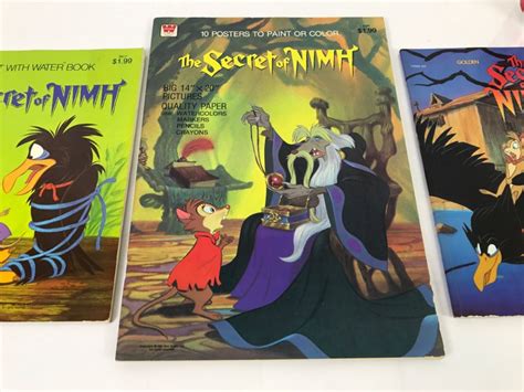 (3) The Secret Of NIMH Graphic Novel Comic Book, Poster Coloring Book And Paint With Water Book ...