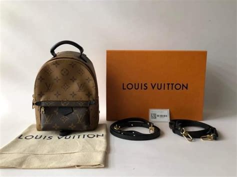 BRANDNEW LV PALM SPRINGS MINI REVERSE Black Cuir Leather Details Shiny Gold Hardware New Edition ...