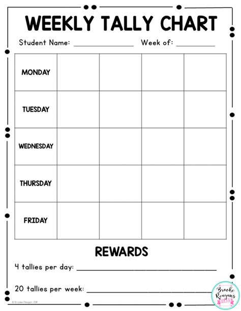 Behavior Tally Chart Printable - PrintableBehaviorChart.com