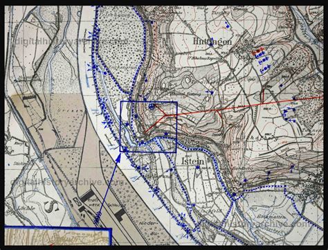 WWII, 1940 - I:25,000 map of the German pre-WWI Feste (Fortress) Istein which was built opposite ...