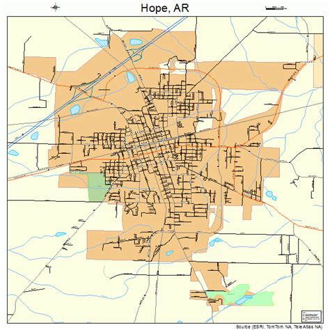 Hope Arkansas Street Map 0533190