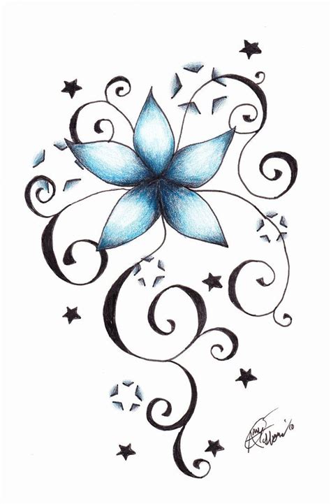 Stars and Flowers...2 by your-mom--burn on DeviantArt Hawaiianisches Tattoo, Tatoo Henna, Tatoo ...