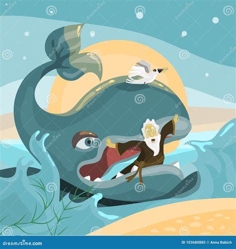 Jonah And The Whale Vector Illustration | CartoonDealer.com #89356324