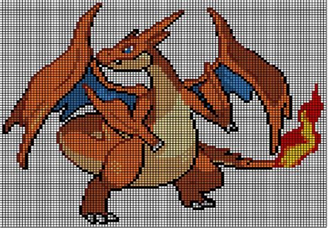 Mega Charizard Y Pattern | Pokemon cross stitch, Charizard, Pokemon ...