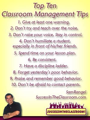 My Top Ten Classroom Management Tips – Success in the Classroom