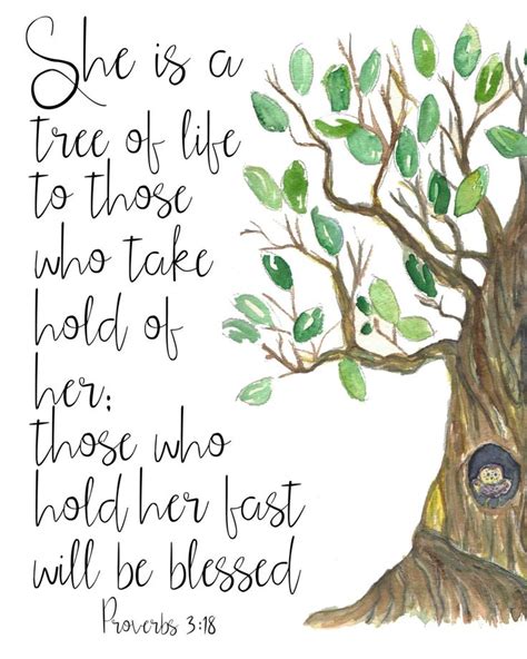 She is a tree of LifeProverbs 3:18 Bible Verse Wall Art | Etsy | Tree of life quotes, Bible ...