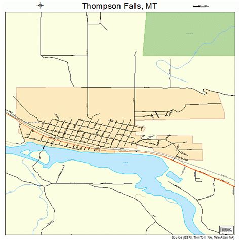 Thompson Falls Montana Street Map 3073825