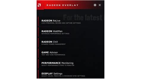 Using Radeon™ Overlay to Adjust Gaming and Visual Settings