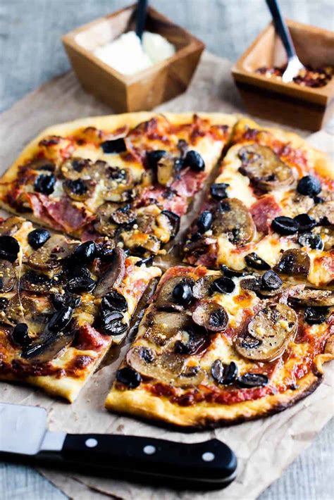 Soppressata, Mushroom and Black Olive Pizza - How To Feed A Loon