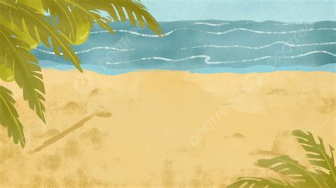 Hand Drawn Minimalistic Beach Background Design, Hand Painted ...