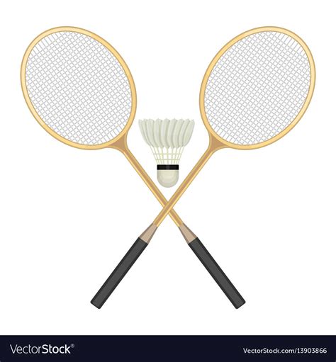 Two crossed badminton rackets and white Royalty Free Vector