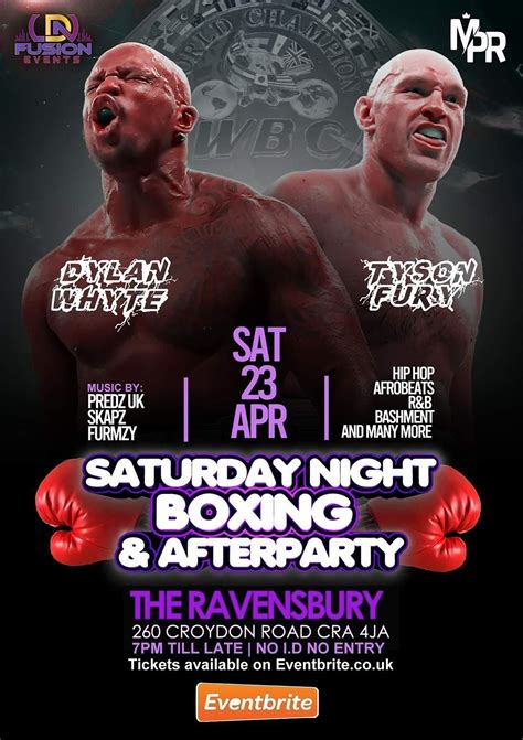 TYSON FURY VS DILLIAN WHYTE + AFTER PARTY | The ravensbury, Croydon, EN ...