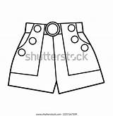 Drawing Shorts Coloring Page Kids Stock Illustration  sketch template